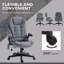 Fauteuil de bureau vibrant à 6 points avec fonction de massage et chaleur lombaire gris-1005296365