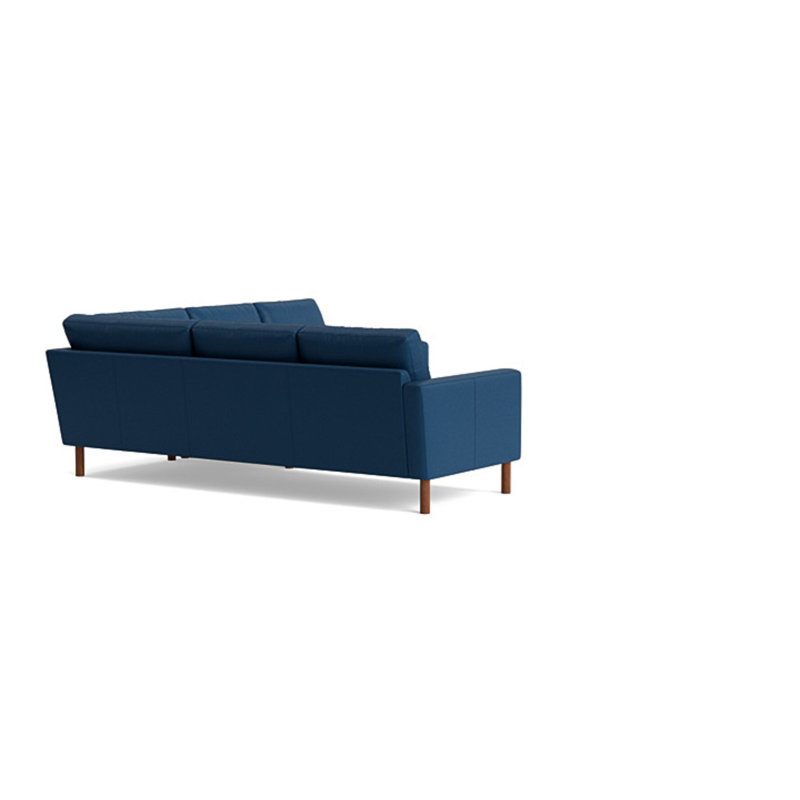 Laguna Leather Sectional, Left Hand Facing, Leather - Deep Blue