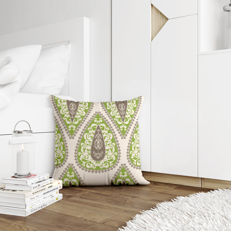 Housse et insert de coussin décoratif en polyester, L 19 po x H 19 po, Chartreuse