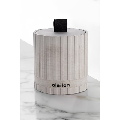 Elegant Amber Essence Candle, Grey Concrete & Ribbon Design, 3.1 x 3.3 inches | Eco-Friendly Paraffin & Soya Blend | Perfect for Home Decor, Relaxation & Gifts, Long-Lasting Fragrance & Style