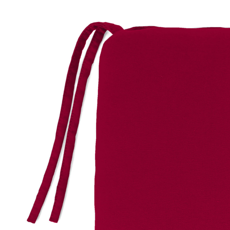 Outdoor Seat Cushion with Ties, Barn Red, 18.5" W x 16" D