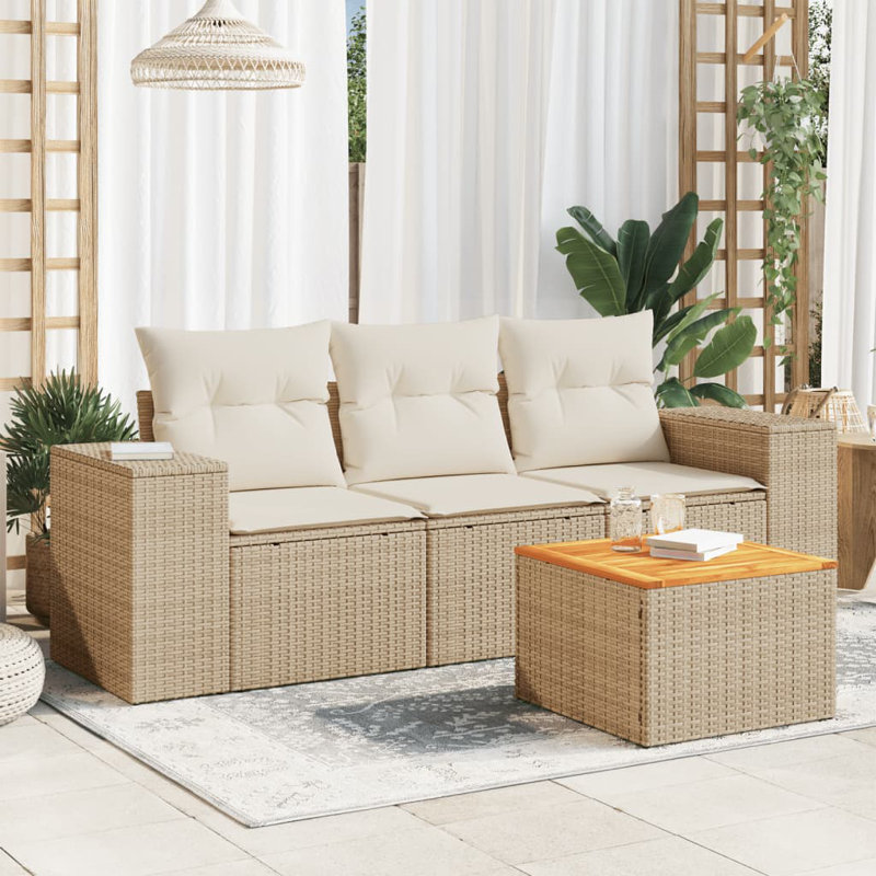 Ensemble de canapé de jardin Vidaxl beige