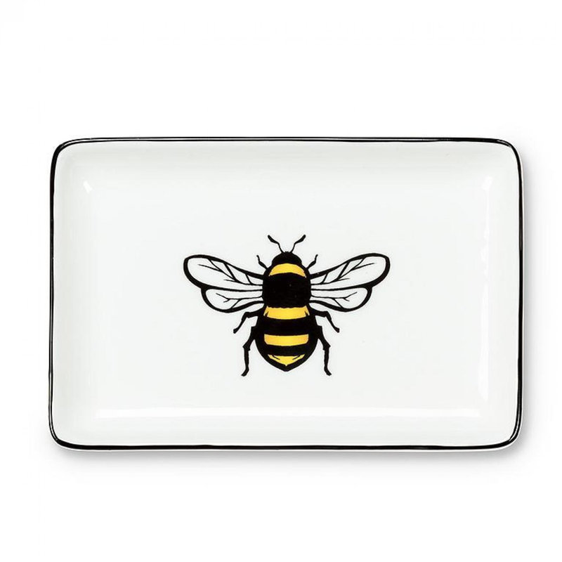 Assiette rectangulaire abeille