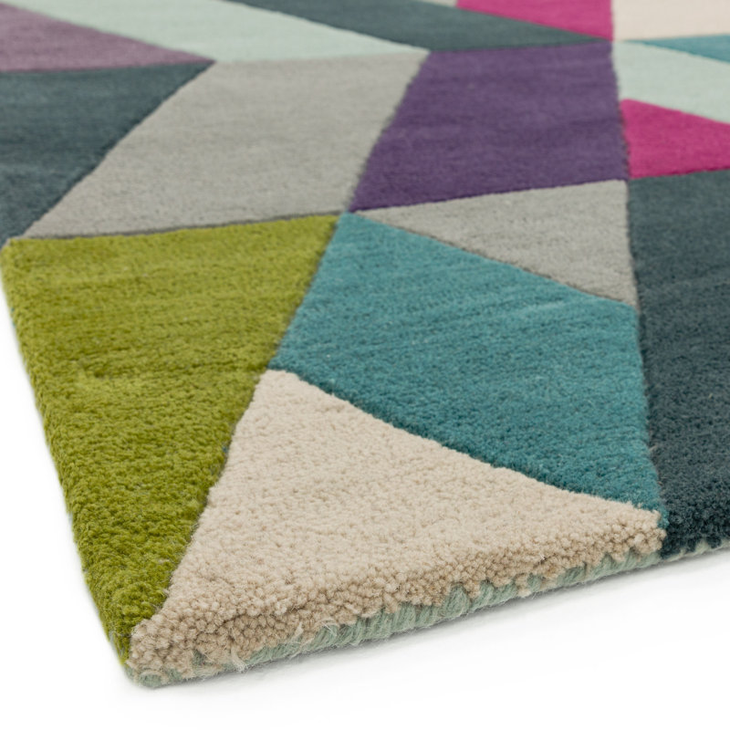 Abrar Geometric Wool Hand Woven Area Rug, Rectangle 200 x 300cm
