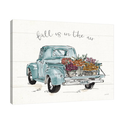 «Modern Farmhouse IX Blue Truck» par Anne Tavoletti - peinture sur toile tendue