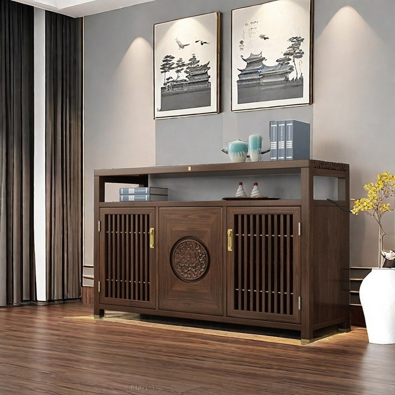 Buffet écologique en bois chinois, Terre de Sienne