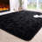 Fluffy Bedroom Rug Carpet,4x5.3 Feet Shaggy Fuzzy Rugs For Bedroom,soft Rug For Kids Room,plush Nursery Rug For Baby,thick Black Area Rugs For Living Room,cute Room Decor