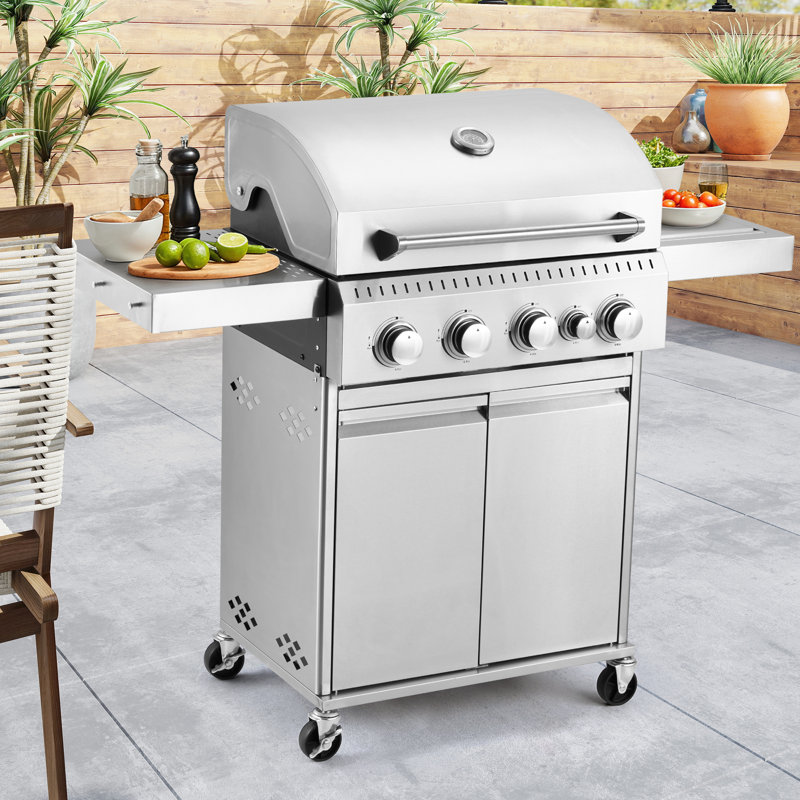 4-burner Propane Gas Grill With Side Burner