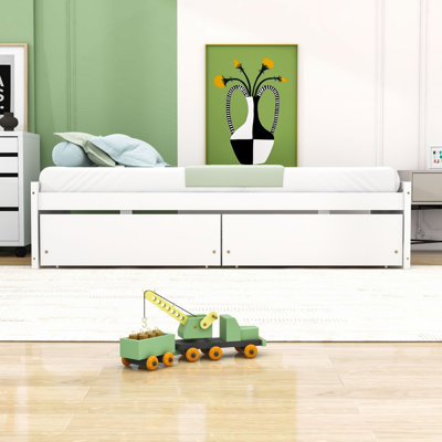 Lit simple 2 tiroirs, design minimaliste