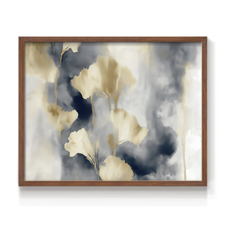 Abstrait, série C, reproduction encadrée, Noyer, H 22 po x l 28 po