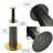 3-Piece Modern Dining Set with 33.5" Round Sintered Stone Top, Black Pedestal Base with Gold Trim & 2 Rubberwood Chairs – Small Space Kitchen & Dining Table Set-1100407701