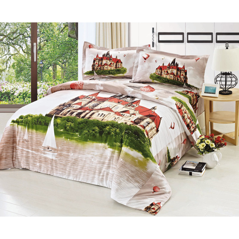 Ensemble de housse de couette King Castle, Housse de couette simple + 6 pièces supplémentai