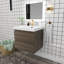 Meuble-lavabo simple avec plateau en résine Teriann-101831964