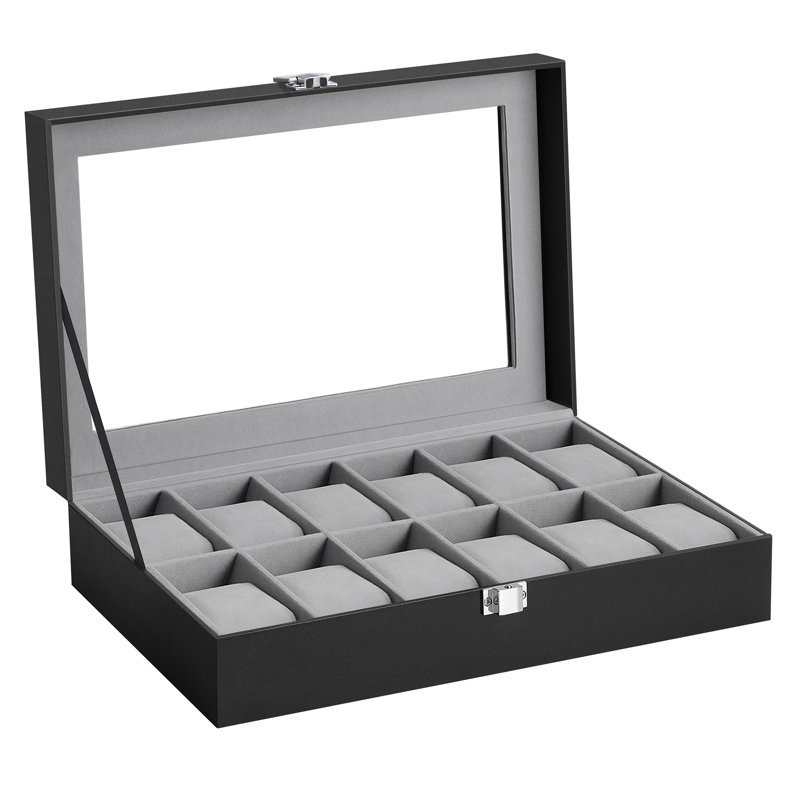 Bhojpal Steel Watch Box +, Black/Greenish Grey