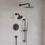 Système de douche double à 3 fonctions avec pluie, tête réglable et baguette manuelle (valve incluse)-113407296