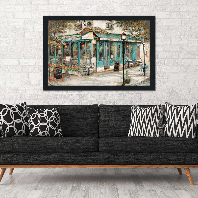 Rue Du Jardin par - Peinture, Cadre espresso, H 33,5 po x l 49,5 po x P 1 po