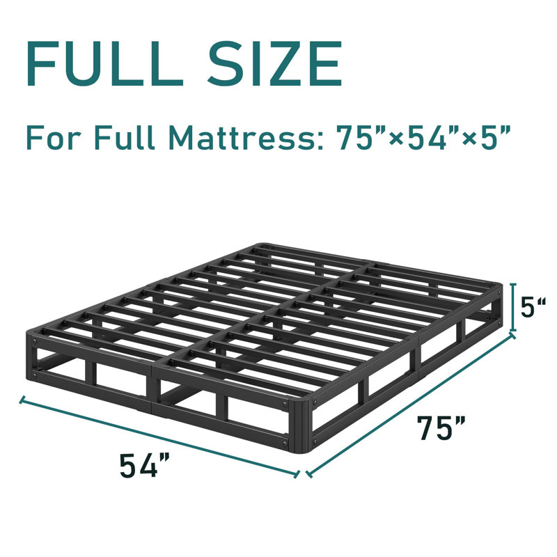 5 Inch Metal Box Spring, Bed Frame Low Profile, Basic Mattress Foundation, Easy Assembly, Full