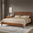  Murphie Mid-Century Solid Wood Platform Queen Bed Frame With Grille Headboard, Brown-1689090713-1689090716