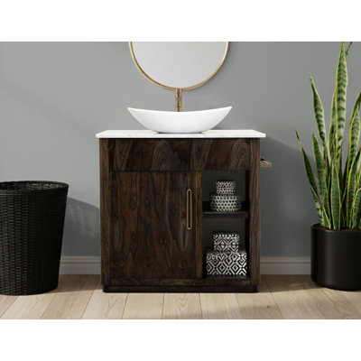 Base de salle de bain Balam 1 porte et 1 tablette (lavabo et robinets non inclus)