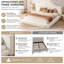 Cadre de lit King Cloud, cadre de lit plateforme moderne en chenille avec tête de lit incurvée à oreilles, coussins épais et moelleux, meuble de chambre bas, blanc, sommier non inclus-546296754-546296755