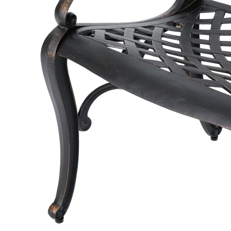 Fauteuil 2 - détails floraux traditionnels et motif rouille - structure en aluminium de 25,91 po x 21,82 po x H 34,59 po nécessaire pour assembler 2 pieds classiques - rouille - requis