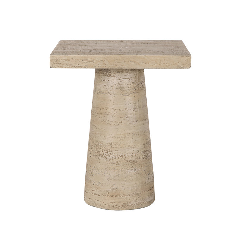 Zya Magnesium Oxide Top End Table, Cream
