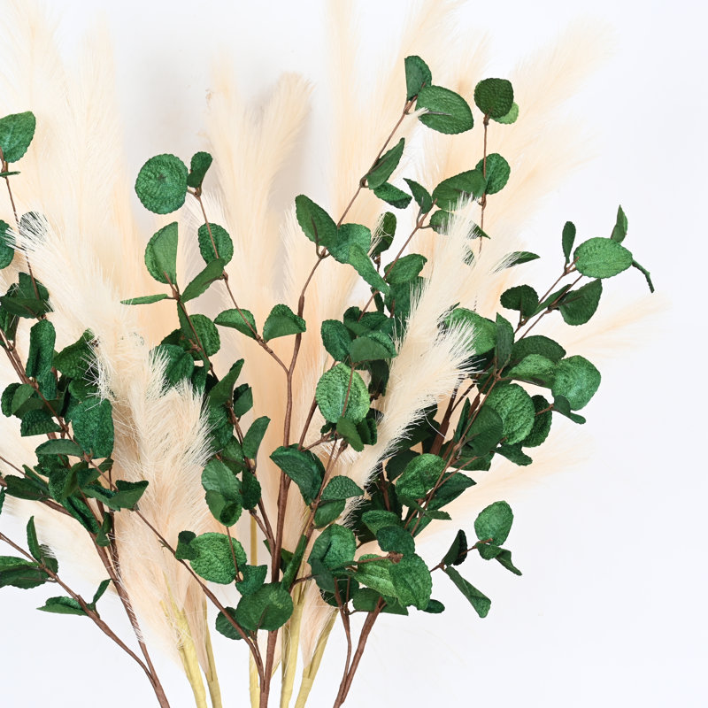 36" Farmhouse Fall Pampas Grass Greenery Foliage Spray Stem, Faux Branches For Vase Filler Dining Table Centerpieces Indoor Decoration