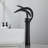 Modern Elegant Waterfall Bathroom Vessel Sink Faucet With Single Lever Handle Lead-Free Solid Brass Black Finish Corrosion Resistant Fixed Spout Single Hole Installation-94491865