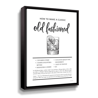 Old Fashioned - art textuel sur toile