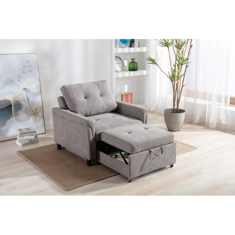 Fauteuil convertible l 35 po Hannah, Gris