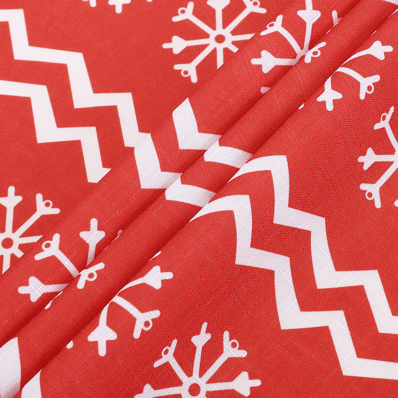 Xmas Tree and Deer Design Table Cloth Waterproof Christmas Tablecloth, 137cm D x 228cm L, Red