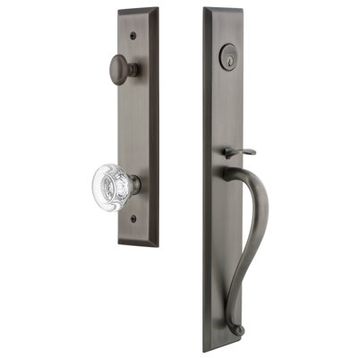 Fifth Avenue One-Piece Complete Inactive Dummy Handleset with S Grip and Bordeaux Knob