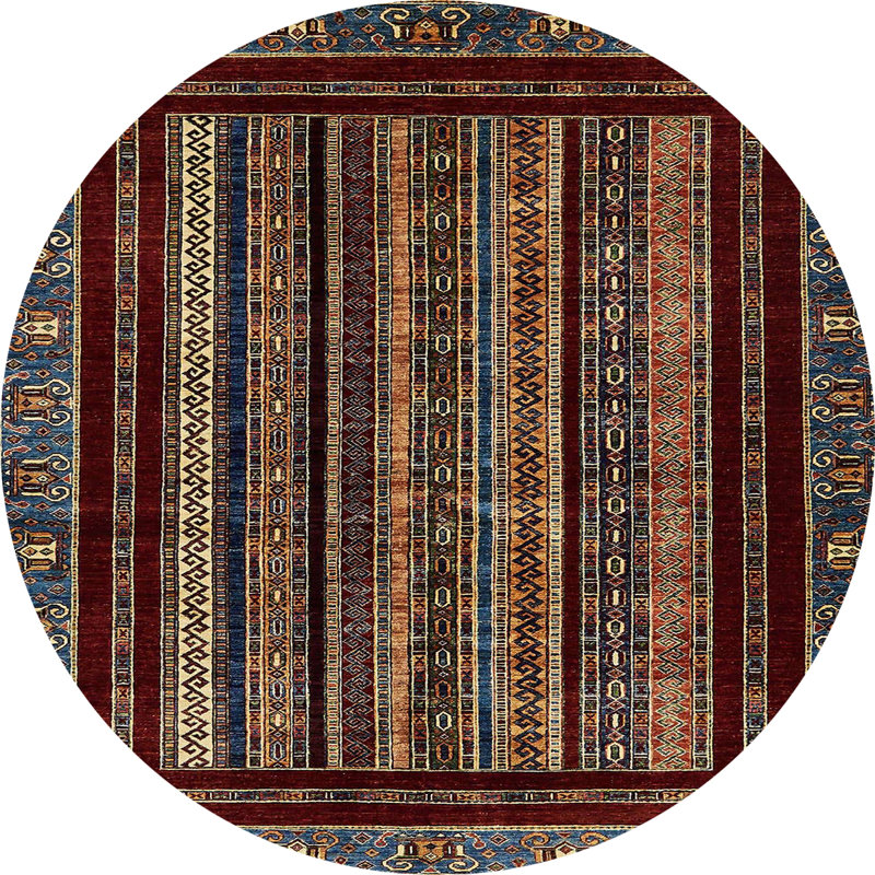 Tapis abstrait moderne 666, Rond 5 pi