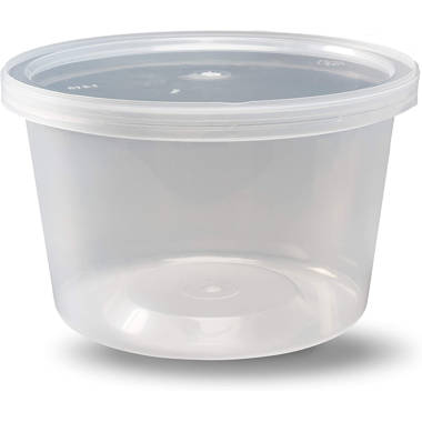 16oz Clear Heavy Duty Plastic Deli Soup Containers with Lids BPA Free Food  Storage
