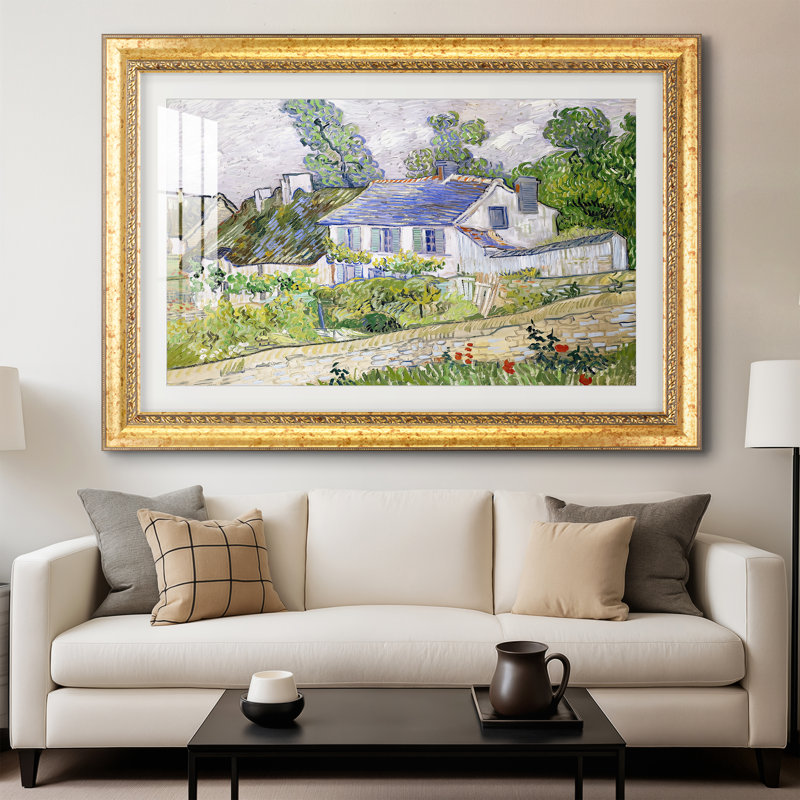 Maisons à Auvers, 1890 - Vincent van Gogh - Reproduction encadrée sur mesure, 28x40 INNER SIZE, Framed Print with Mat
