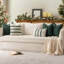 Housses de coussin lombaires en chenille de Noël vert foncé, taies décoratives douces et douillettes