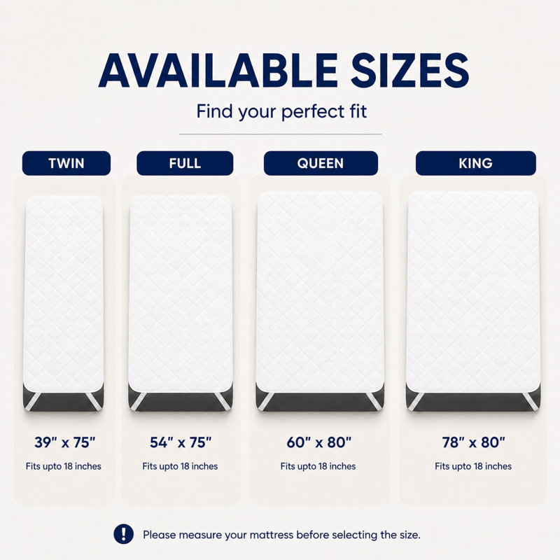 Housse de protection pour matelas avec sangle élastique 100% imperméable, Grand lit