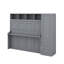 Lit escamotable double avec tiroirs et garde-robe-284723145