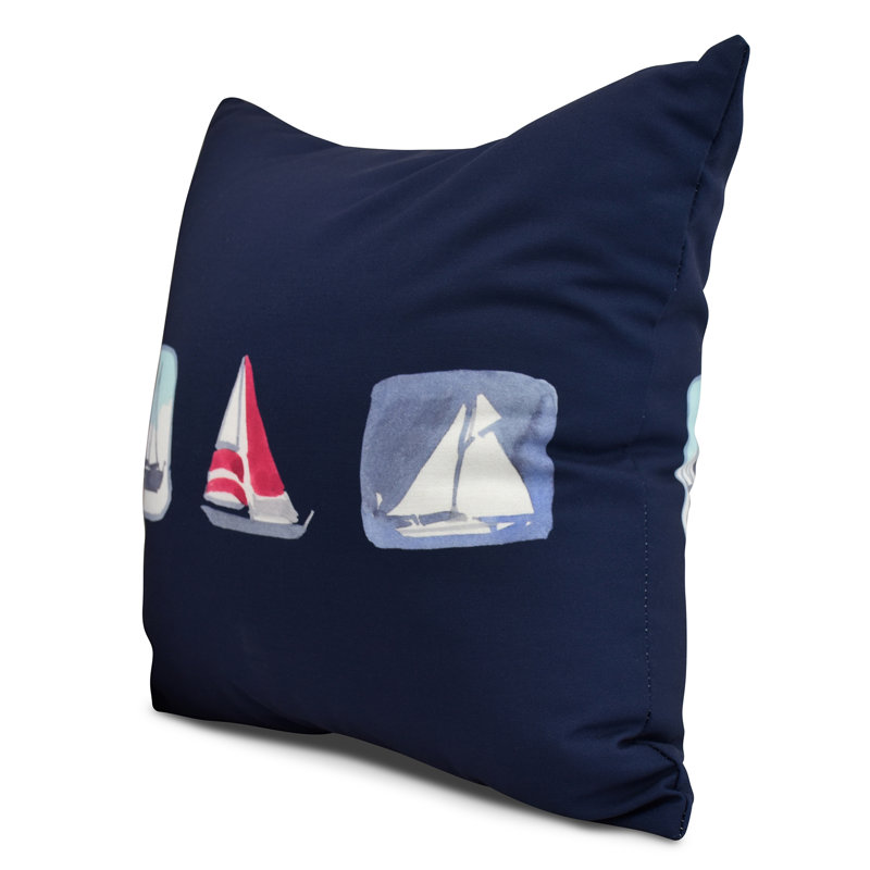 Housse de coussin carré Nantucket, Bleu marine, 16 po x 1 po