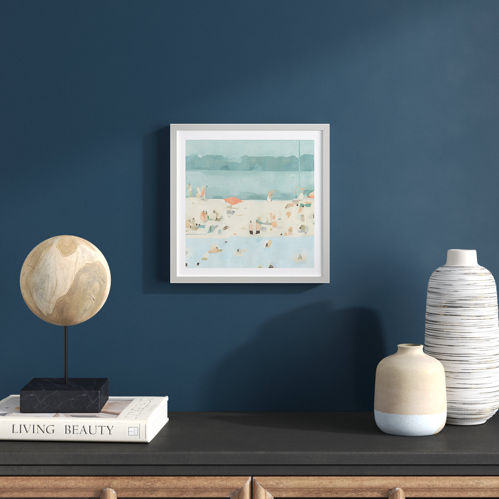 Sea Glass Sandbar II by Emma Scarvey, White, 12"H x 12"W