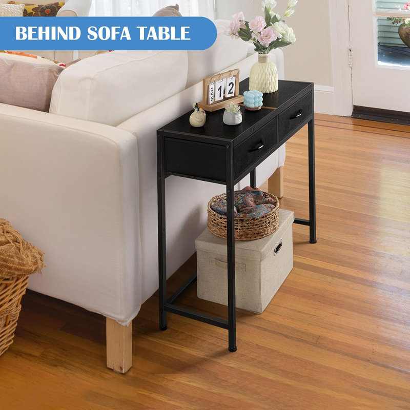 Contrell 34'' Console Table, Black Top/Black Base