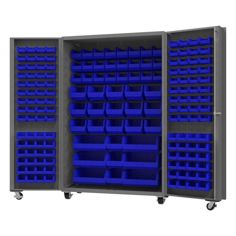 Bin Cabinet, Gray/Blue