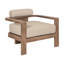 Chaise d'extérieur Relic en bois d'eucalyptus vieilli avec coussins en oléfine taupe