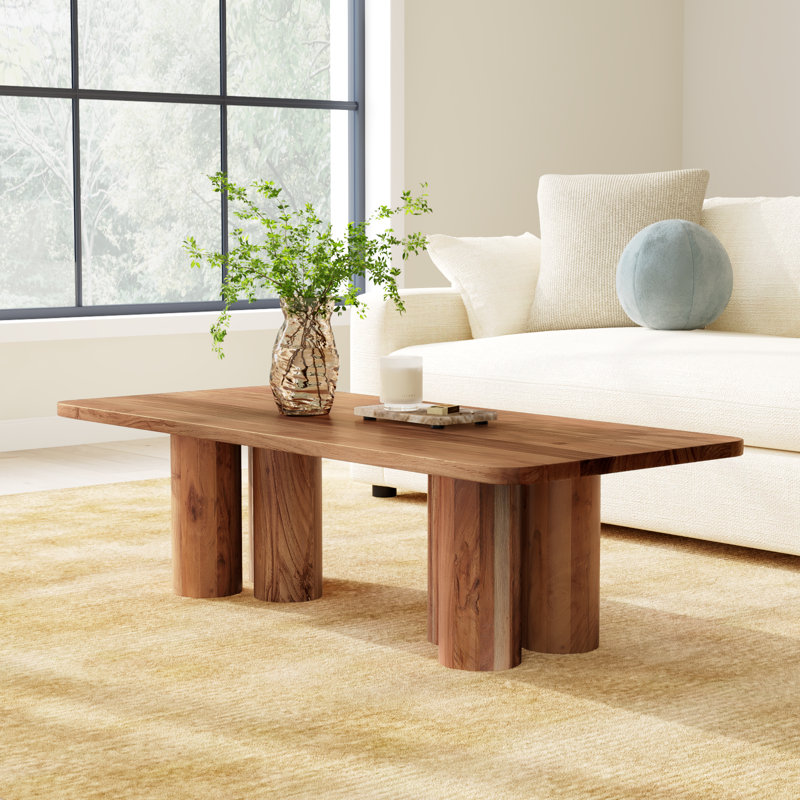 Pompano Solid Wood Single Coffee Table, Natural
