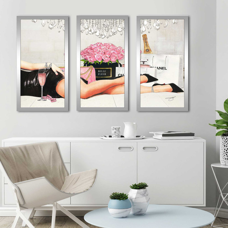 "The Finer Things" par Jodi - 3 pièces encadrées, L 40,5 po x H 25,5 po x P 1 po