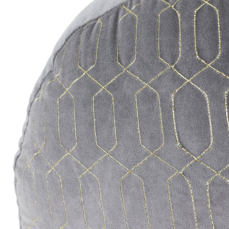 Upholstered Pouf, Gray