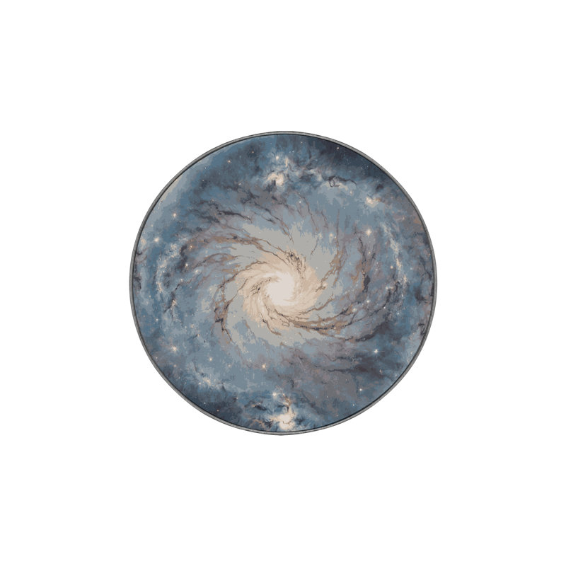 Tapis gris lavable à la machine, Rond 5 pi