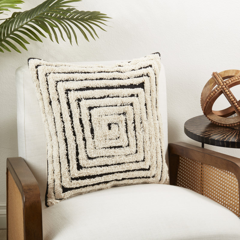Geometric Harmony Tufted Throw Pillow Cover