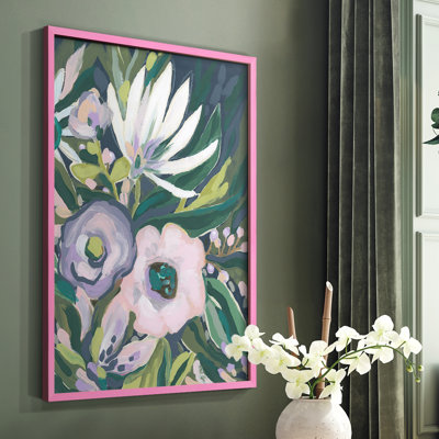 «Mauve Jungle Garden II», reproduction encadrée - bois massif