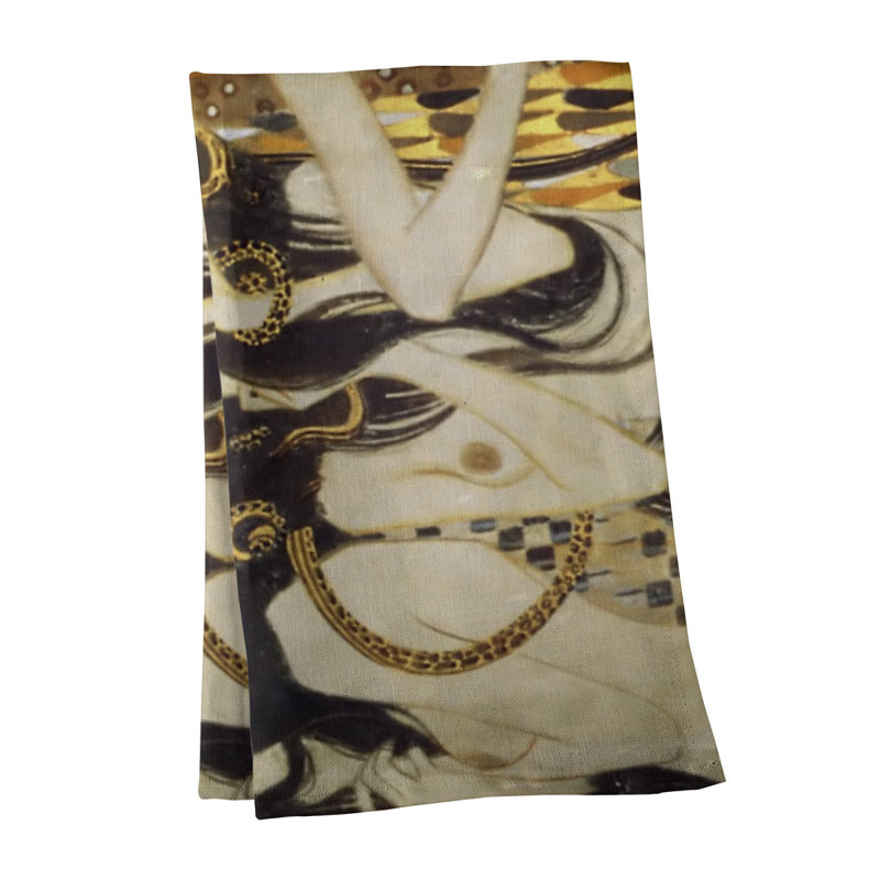 Serviette de thé beethoven frise Magaw, Gris, Sergé de coton